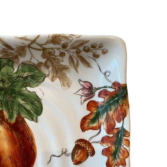 Maxcera PUMPKIN PATCH Dinner Plates 11in Square Set of 4 Thanksgiving New - Picture 10 of 16